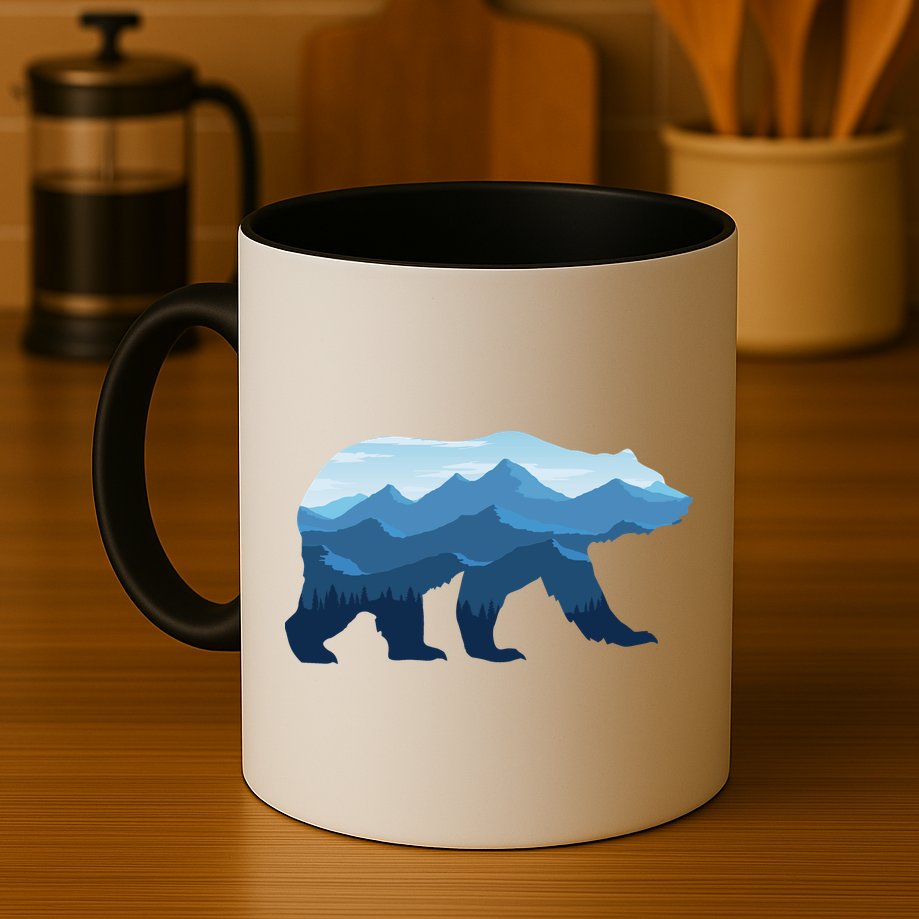 Bear Double Exposure Surreal Wildlife Mug