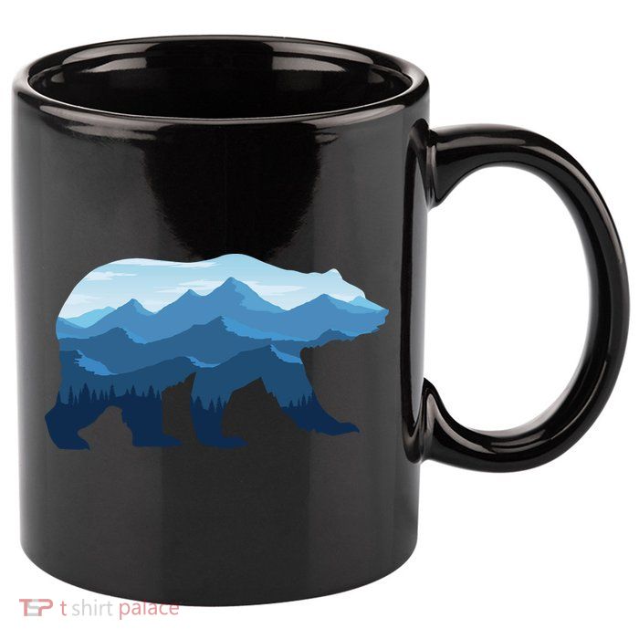 Bear Double Exposure Surreal Wildlife 11oz C Handle Ceramic Mug