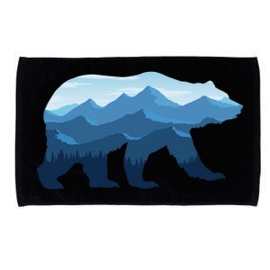 Bear Double Exposure Surreal Wildlife Microfiber Hand Towel