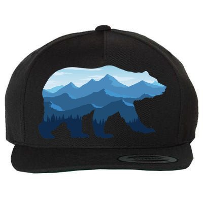 Bear Double Exposure Surreal Wildlife Wool Snapback Cap