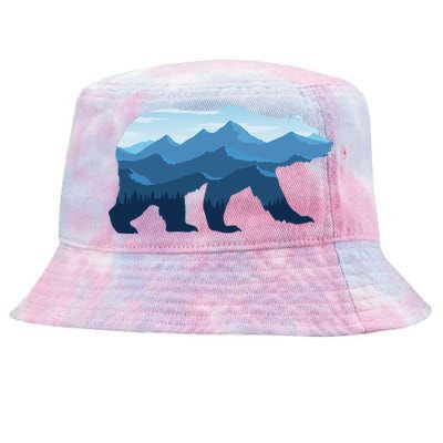 Bear Double Exposure Surreal Wildlife Tie-Dyed Bucket Hat