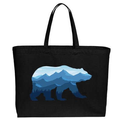 Bear Double Exposure Surreal Wildlife Cotton Canvas Jumbo Tote