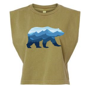 Bear Double Exposure Surreal Wildlife Garment-Dyed Women's Muscle Tee