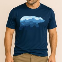 Bear Double Exposure Surreal Wildlife Cooling Performance Crew T-Shirt
