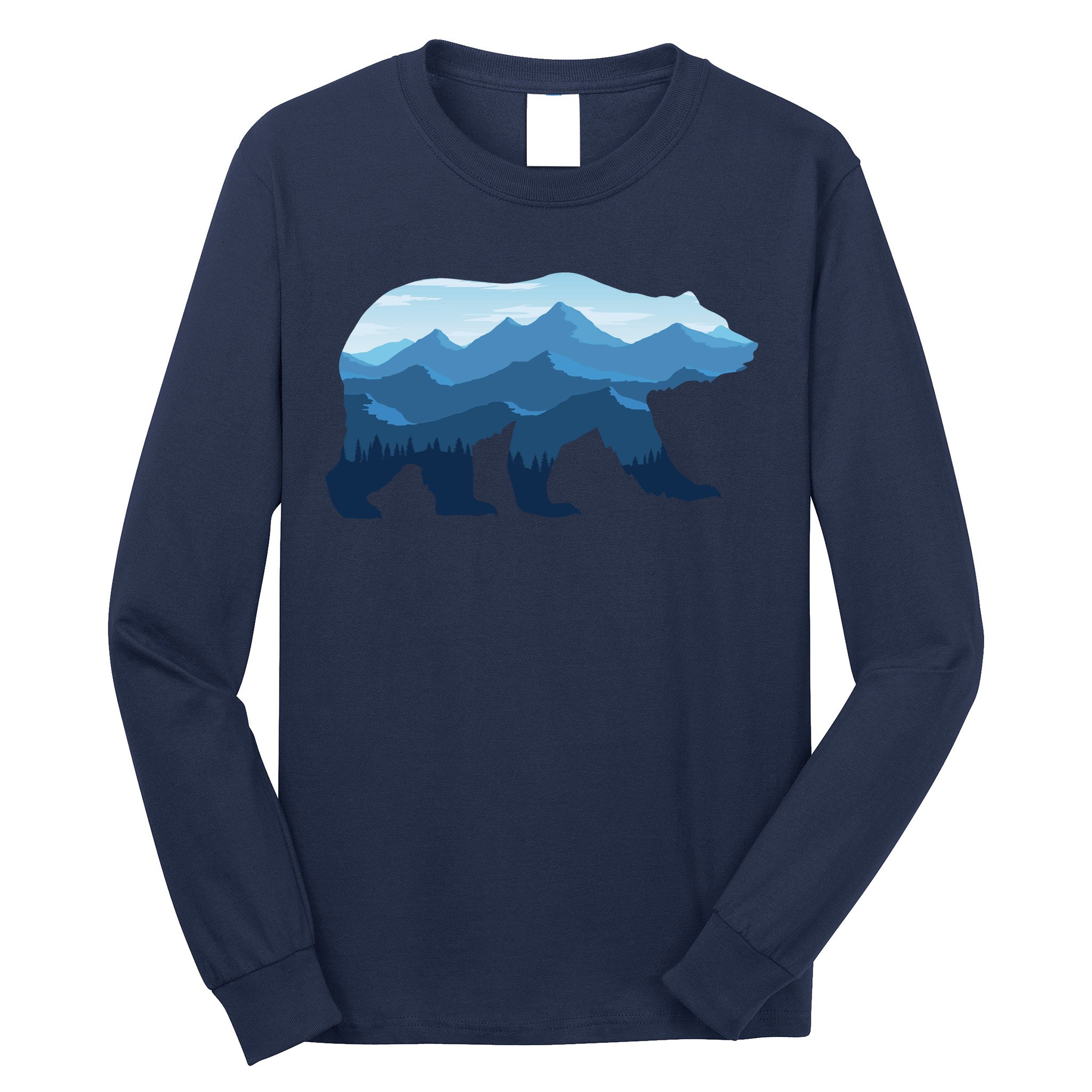 Bear Double Exposure Surreal Wildlife Long Sleeve Shirt