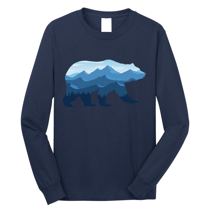 Bear Double Exposure Surreal Wildlife Long Sleeve Shirt