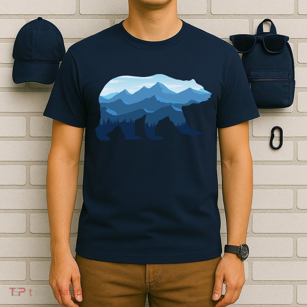 Bear Double Exposure Surreal Wildlife T-Shirt