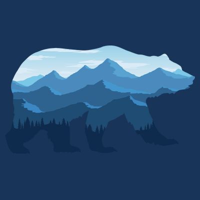 Bear Double Exposure Surreal Wildlife T-Shirt