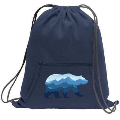 Bear Double Exposure Surreal Wildlife Sweatshirt Cinch Pack Bag