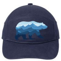 Bear Double Exposure Surreal Wildlife 7-Panel Snapback Hat