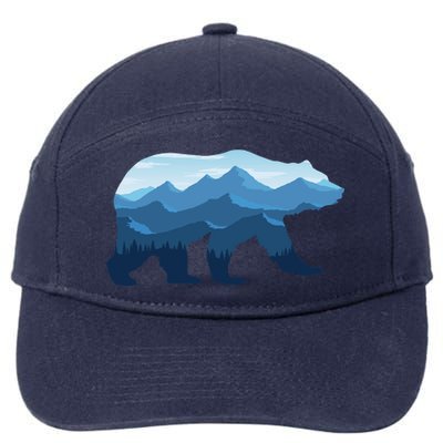 Bear Double Exposure Surreal Wildlife 7-Panel Snapback Hat