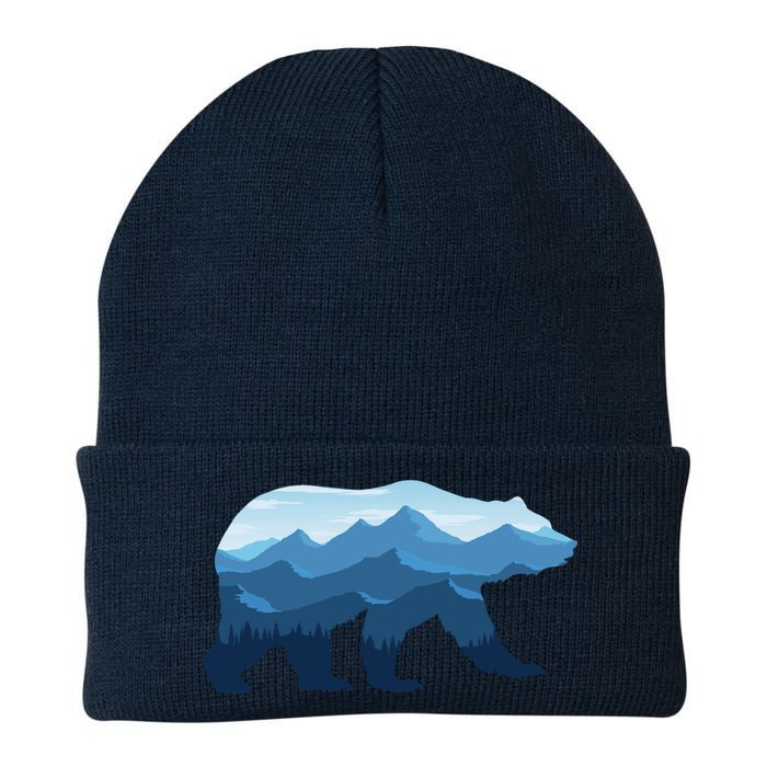 Bear Double Exposure Surreal Wildlife Knit Cap Winter Beanie