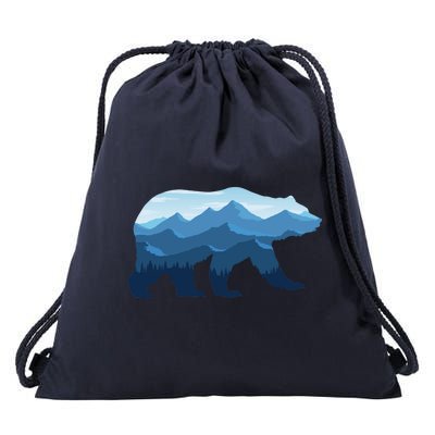 Bear Double Exposure Surreal Wildlife Drawstring Bag