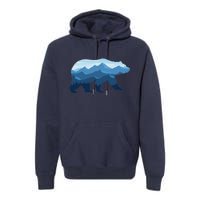 Bear Double Exposure Surreal Wildlife Premium Hoodie