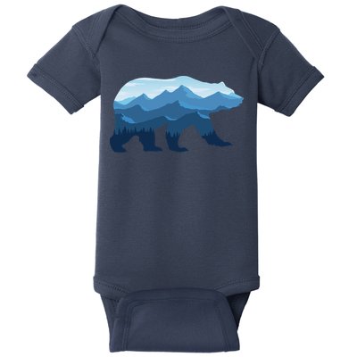 Bear Double Exposure Surreal Wildlife Baby Bodysuit