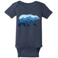 Bear Double Exposure Surreal Wildlife Baby Bodysuit