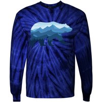 Bear Double Exposure Surreal Wildlife Tie-Dye Long Sleeve Shirt