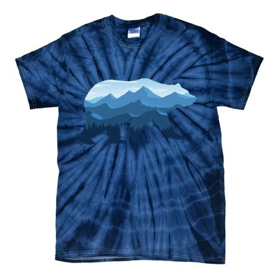 Bear Double Exposure Surreal Wildlife Tie-Dye T-Shirt