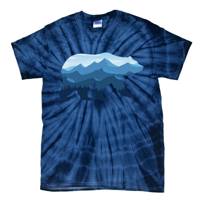 Bear Double Exposure Surreal Wildlife Tie-Dye T-Shirt