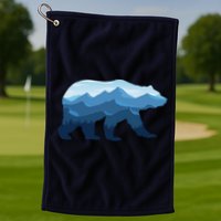 Bear Double Exposure Surreal Wildlife Golf Towel