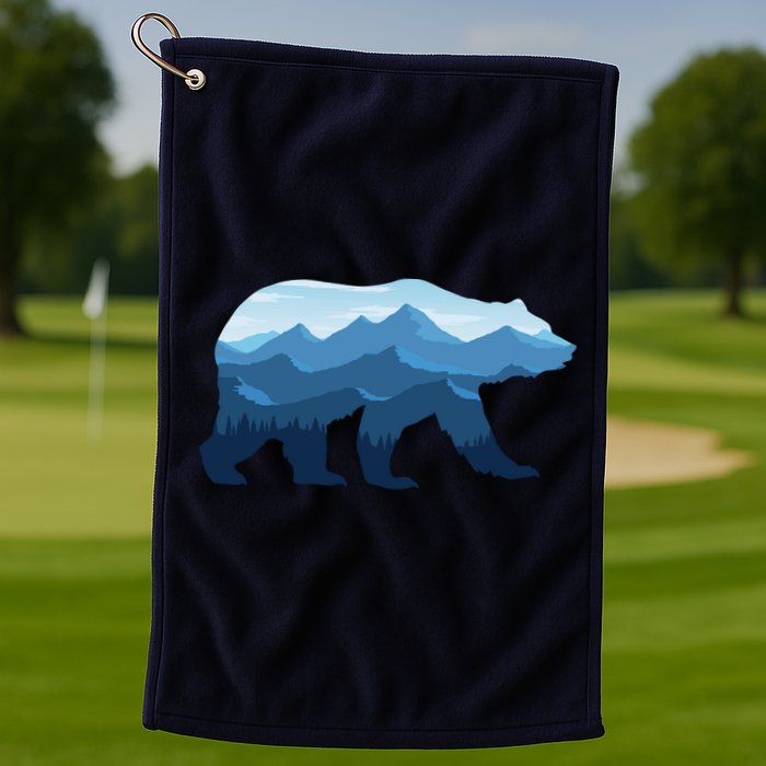 Bear Double Exposure Surreal Wildlife Golf Towel