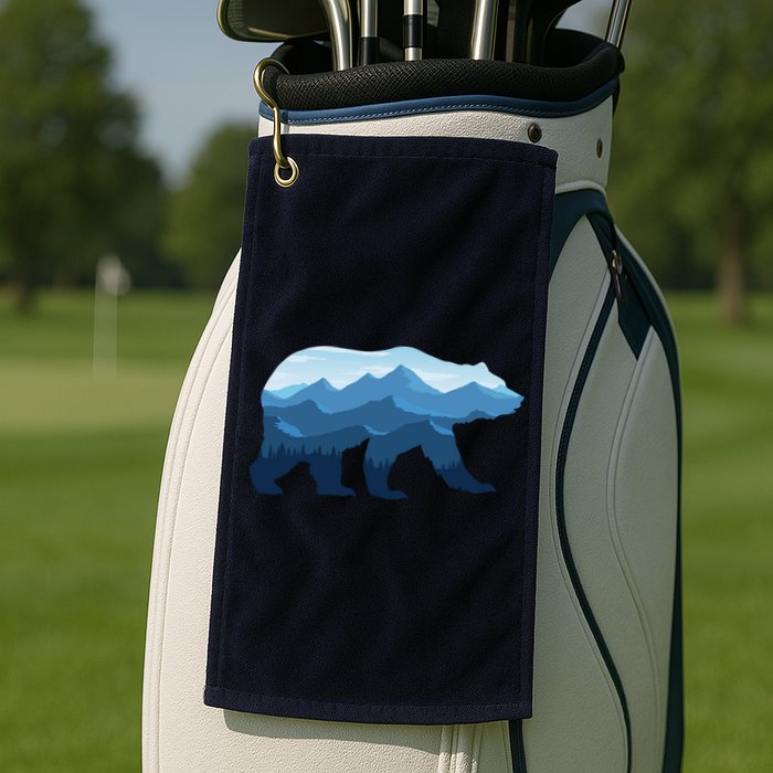 Bear Double Exposure Surreal Wildlife Golf Towel