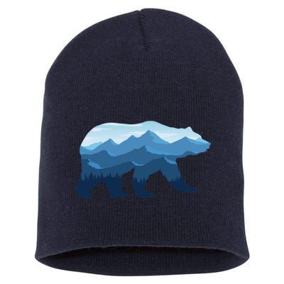 Bear Double Exposure Surreal Wildlife Short Acrylic Beanie