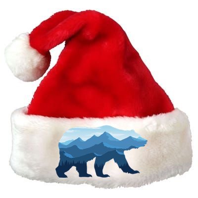 Bear Double Exposure Surreal Wildlife Premium Christmas Santa Hat