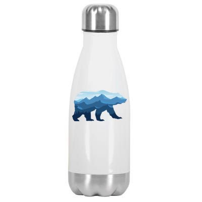 Bear Double Exposure Surreal Wildlife Stainless Steel Insulated Water Bottle