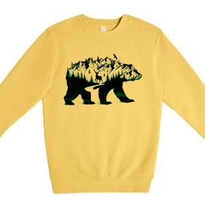 Bear Forest Deer Wilderness Mountains Premium Crewneck Sweatshirt