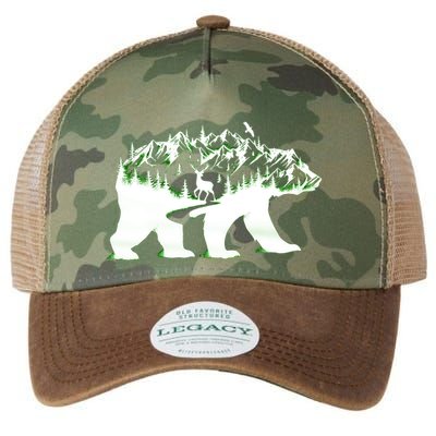 Bear Forest Deer Wilderness Mountains Legacy Tie Dye Trucker Hat