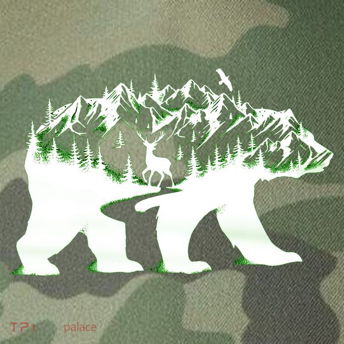 Bear Forest Deer Wilderness Mountains Legacy Tie Dye Trucker Hat