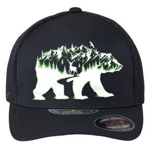 Bear Forest Deer Wilderness Mountains Flexfit Unipanel Trucker Cap