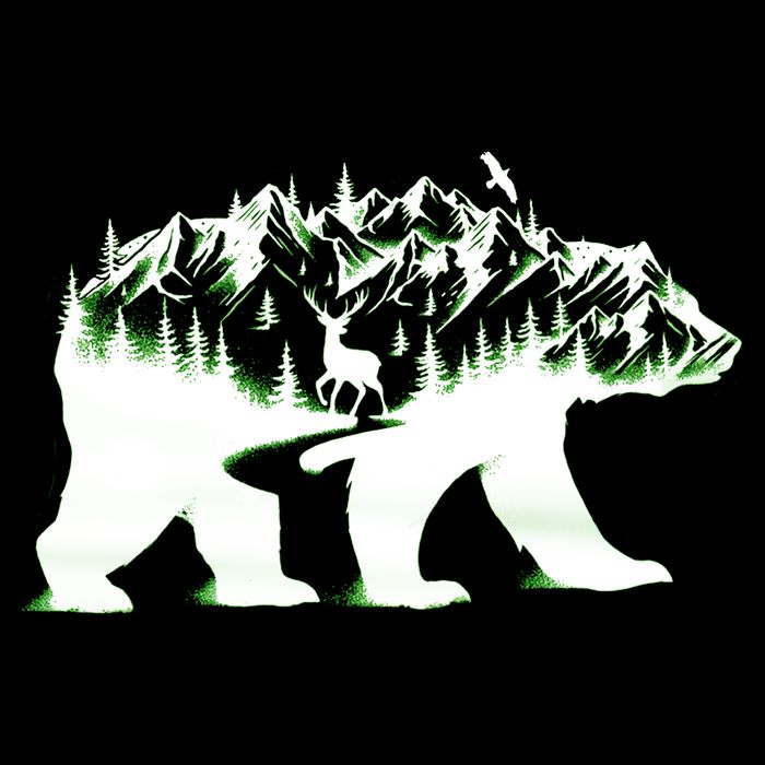 Bear Forest Deer Wilderness Mountains Cooling Performance Crew T-Shirt