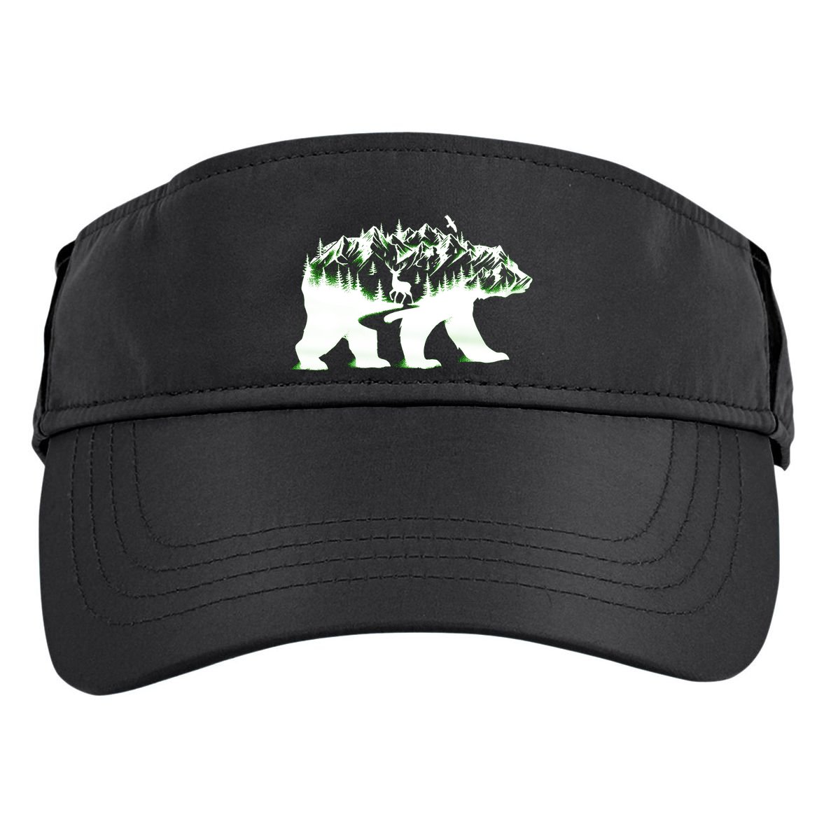 Bear Forest Deer Wilderness Mountains Adult Drive Performance Visor