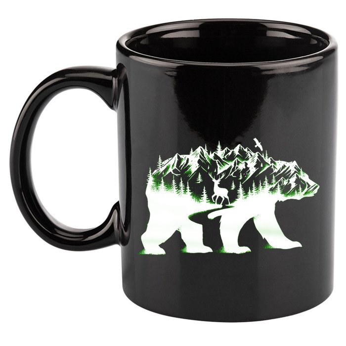 Bear Forest Deer Wilderness Mountains 11oz C Handle Ceramic Mug