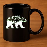 Bear Forest Deer Wilderness Mountains 11oz C Handle Ceramic Mug