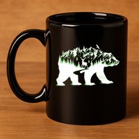 Bear Forest Deer Wilderness Mountains 11oz C Handle Ceramic Mug