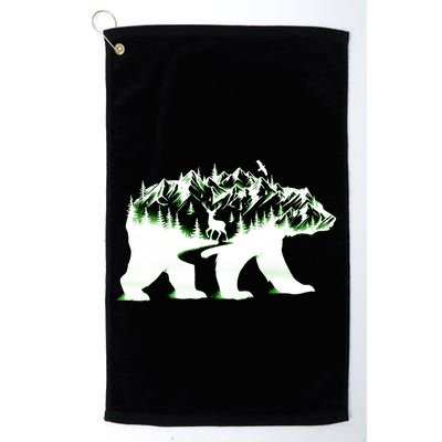 Bear Forest Deer Wilderness Mountains Golf Towel