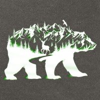 Bear Forest Deer Wilderness Mountains Cotton Canvas Backpack