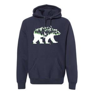 Bear Forest Deer Wilderness Mountains Premium Hoodie