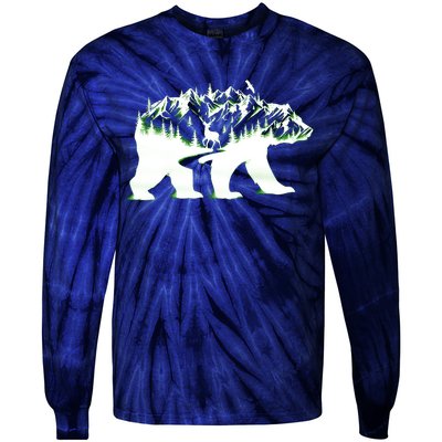 Bear Forest Deer Wilderness Mountains Tie-Dye Long Sleeve Shirt