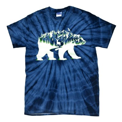 Bear Forest Deer Wilderness Mountains Tie-Dye T-Shirt