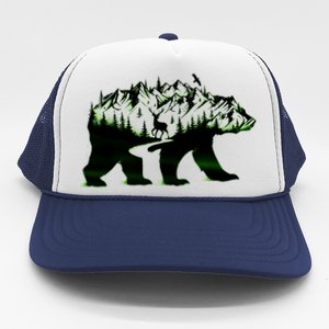 Bear Forest Deer Wilderness Mountains Trucker Hat