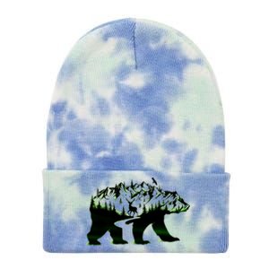 Bear Forest Deer Wilderness Mountains Tie Dye 12in Knit Beanie