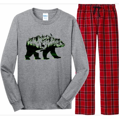 Bear Forest Deer Wilderness Mountains Long Sleeve Pajama Set