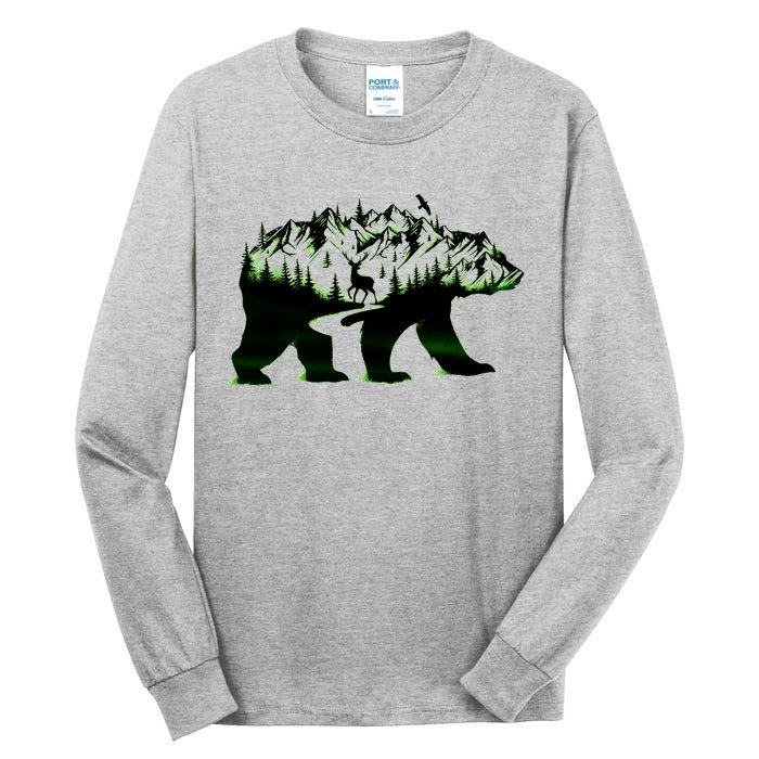 Bear Forest Deer Wilderness Mountains Tall Long Sleeve T-Shirt