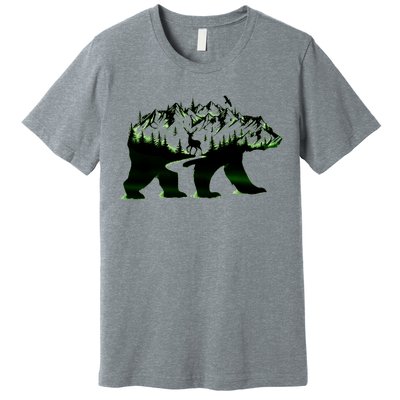 Bear Forest Deer Wilderness Mountains Premium T-Shirt