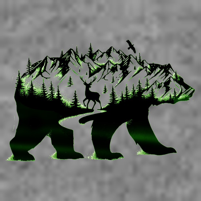 Bear Forest Deer Wilderness Mountains Premium T-Shirt