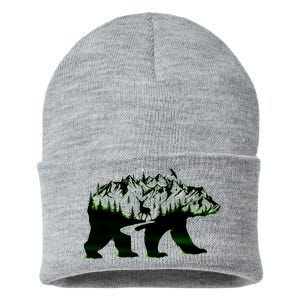 Bear Forest Deer Wilderness Mountains Sustainable Knit Beanie